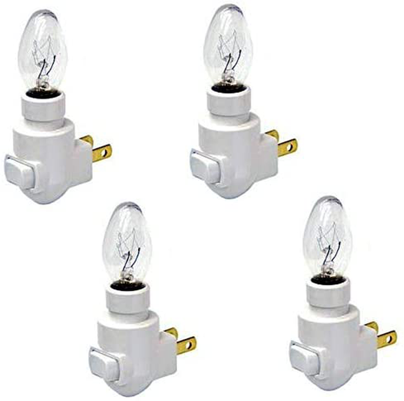 Creative Hobbies Plug in Night Light Module, White Color, Includes 4 Watt Bulb, Great for Making Your Own Decorative Night Lights, Pack of 4