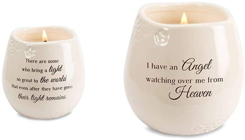 Pavilion Gift Company 19176 In Memory Light Remains Ceramic Soy Wax Candle Home & Garden > Decor > Home Fragrance Accessories > Candle Holders Pavilion Gift Company Candle + Angel Candle  