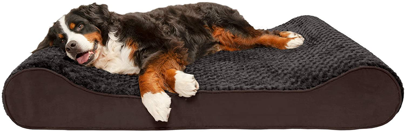 Furhaven Orthopedic, Cooling Gel, and Memory Foam Pet Beds for Small, Medium, and Large Dogs - Ergonomic Contour Luxe Lounger Dog Bed Mattress and More Animals & Pet Supplies > Pet Supplies > Dog Supplies > Dog Beds Furhaven Pet Products, Inc Ultra Plush Chocolate Contour Bed (Cooling Gel Foam) Giant (Pack of 1)