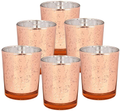 Just Artifacts Mercury Glass Votive Candle Holder 2.75" H (6pcs, Speckled Silver) -Mercury Glass Votive Tealight Candle Holders for Weddings, Parties and Home Decor Home & Garden > Decor > Home Fragrance Accessories > Candle Holders Just Artifacts Rose Gold  