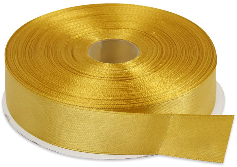 Topenca Supplies 3/8 Inches x 50 Yards Double Face Solid Satin Ribbon Roll, White Arts & Entertainment > Hobbies & Creative Arts > Arts & Crafts > Art & Crafting Materials > Embellishments & Trims > Ribbons & Trim Topenca Supplies Gold 1" x 50 yards 