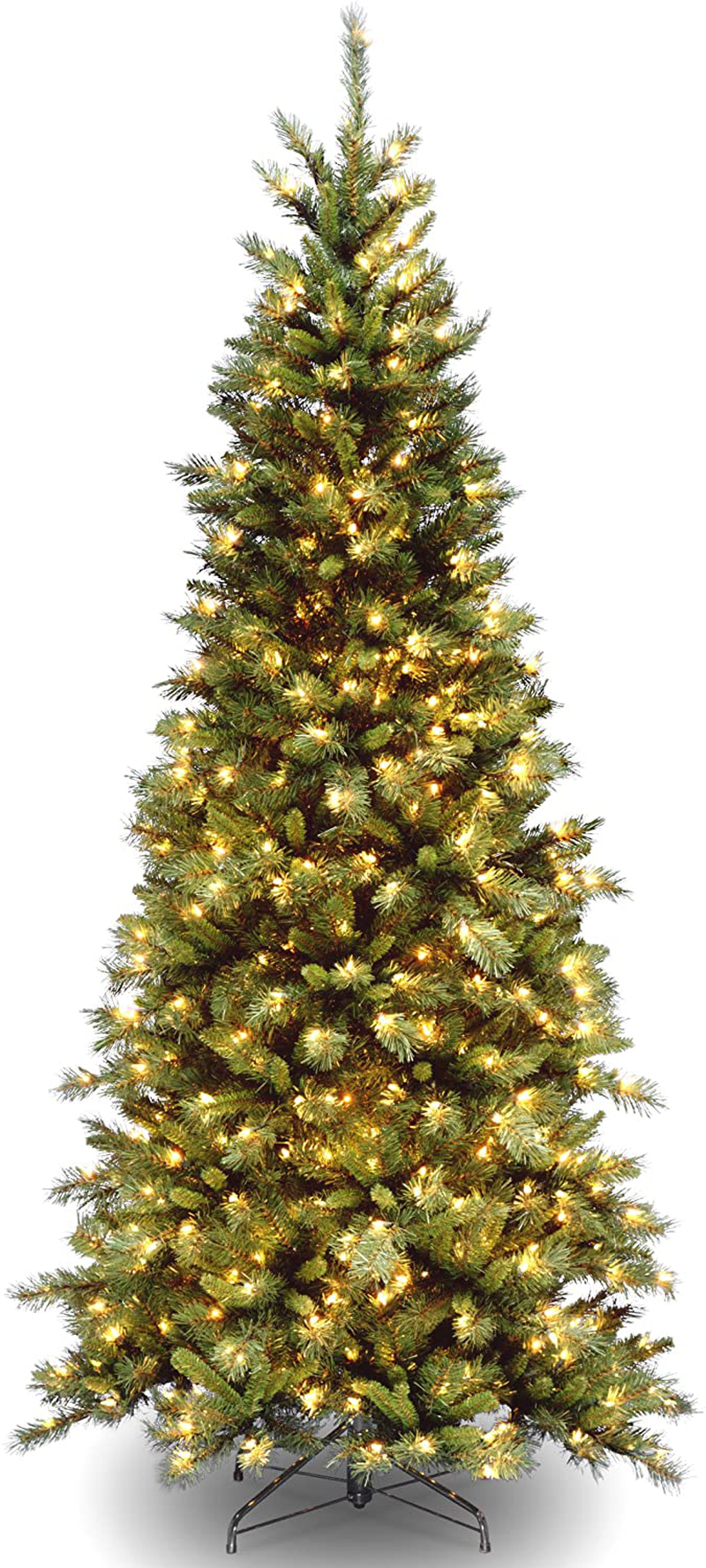 National Tree Company Pre-lit Artificial Christmas Tree | Includes Pre-strung White Lights and Stand | Tiffany Fir - 7.5 ft