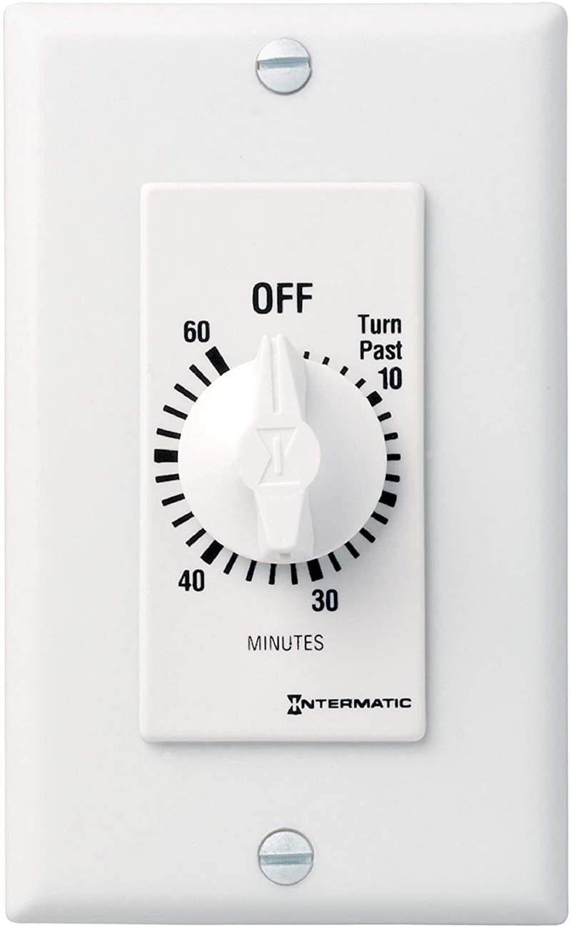 Intermatic FD460MW 60-Minute Spring-Loaded Wall Timer for Lights and Fans, White Home & Garden > Lighting Accessories > Lighting Timers Intermatic White  