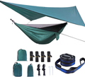 HongXingHai 3 in 1 Hammock with Mosquito Net and Rain Fly Outdoor Hammocks Tents for Camping Home & Garden > Lawn & Garden > Outdoor Living > Hammocks HongXingHai Dark Green  