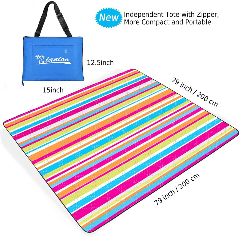 Extra Large Outdoor Picnic Blanket 79"x79", Lantoo Extra Soft Portable Beach Blanket Mat W/ Compact Tote, Foldable, Machine Washable for Camping Hiking Travel Home & Garden > Lawn & Garden > Outdoor Living > Outdoor Blankets > Picnic Blankets Lantoo   