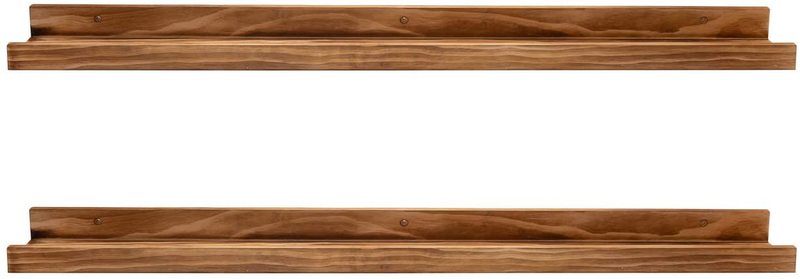 Set of 2 Picture Display Wall Ledge Shelf, Floating Shelves for Home Decoration ( Rustic Wood, 24 Length) Furniture > Shelving > Wall Shelves & Ledges AZSKY 24-inch  