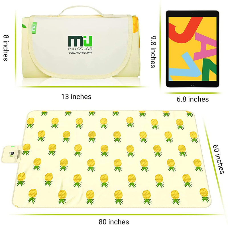MIU COLOR Extra Large Picnic Blankets, Outdoor Blanket 80"x60" Dual Layers, Sandproof & Waterproof Beach Blanket, Handy Mat Tote for Camping on Grass, Beach with Family, Friends, Kids Home & Garden > Lawn & Garden > Outdoor Living > Outdoor Blankets > Picnic Blankets MIU COLOR   
