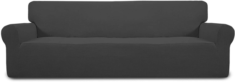 Easy-Going Stretch Sofa Slipcover 1-Piece Couch Sofa Cover Furniture Protector Soft with Elastic Bottom for Kids, Spandex Jacquard Fabric Small Checks(Sofa,Dark Gray) Home & Garden > Decor > Chair & Sofa Cushions Easy-Going Dark Gray XX Large 