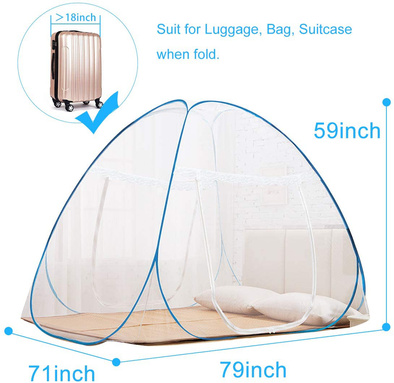 Omont Pop up Bed Net Tent with Bottom, Folding Design Bed Canopy for Bedroom and Outdoor Trip,Easy to Install and Wash for Twin to King Size Bed (79 X71X59 Inch) Sporting Goods > Outdoor Recreation > Camping & Hiking > Mosquito Nets & Insect Screens Omont   