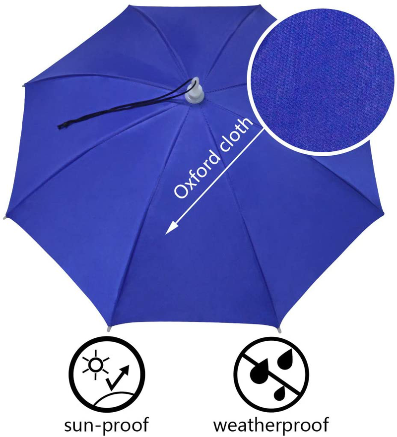 NEW-Vi Umbrella Hat, 25 inch Hands Free Umbrella Cap for Adults and Kids, Fishing Golf Gardening Sunshade Outdoor Headwear (Blue/Silver 2 Pcs) Home & Garden > Lawn & Garden > Outdoor Living > Outdoor Umbrella & Sunshade Accessories NEW-Vi   