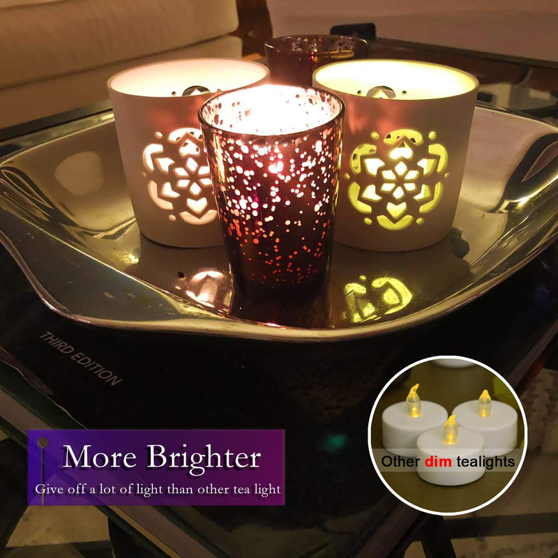 Homemory Realistic and Bright Flickering Bulb Battery Operated Flameless LED Tea Light for Seasonal & Festival Celebration, Pack of 12, Electric Fake Candle in Warm White and Wave Open Home & Garden > Decor > Home Fragrances > Candles Global Selection   
