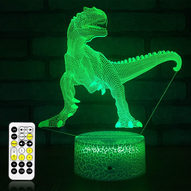 NISUNS 3D Night Lamp, 7 Colors Changing Night Light with Timer& Smart Touch & Remote Control, Valentine'S Day Birthday Gift for Childs Girls Women (T-Rex02) Home & Garden > Lighting > Night Lights & Ambient Lighting NISUNS   