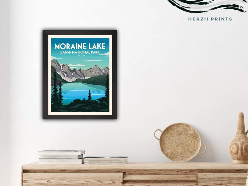 National Parks Vintage Posters & Prints | Set of 4 (11inches x 14 inches) Mountain Wall Art Decor Poster | Nature Mountain Art Decor | Moraine Lake Banff Yellowstone Yosemite Rocky Mountain National Parks Print (UNFRAMED) Home & Garden > Decor > Artwork > Posters, Prints, & Visual Artwork HerZii   