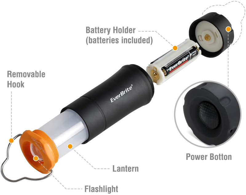EverBrite 2-in-1 Mini Lanterns and Flashlights with 3 Modes, 2 Pack Portable Outdoor LED Zoomable Torches, AAA Batteries Included - for Hurricane Supplie Camping, Hiking, Night Walking, Emergency Hardware > Tools > Flashlights & Headlamps > Flashlights EverBrite   
