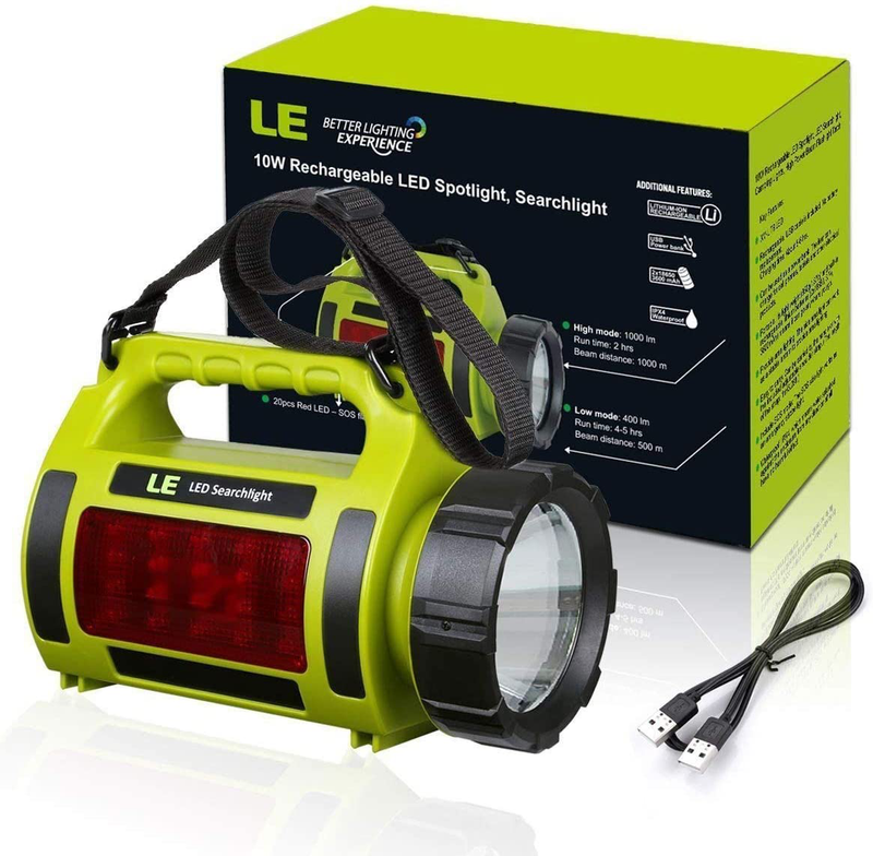 LE Rechargeable LED Camping Lantern, 1000LM, 5 Light Modes, 3600Mah Power Bank, IPX4 Waterproof, Perfect Lantern Flashlight for Hurricane Emergency, Hiking, Home and More, USB Cable Included