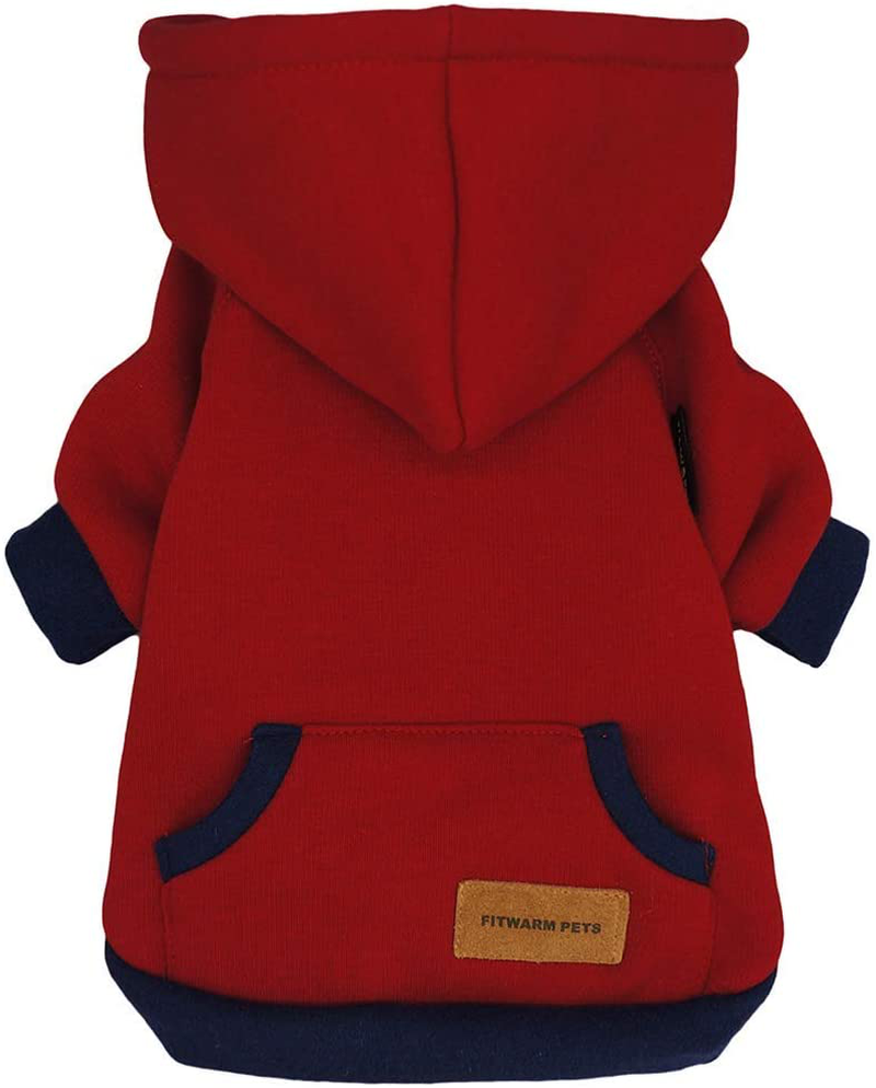 Fitwarm Casual Pet Clothes Dog Hoodies Puppy Pullover Cat Hooded Shirts Sweatshirts Animals & Pet Supplies > Pet Supplies > Dog Supplies > Dog Apparel Fitwarm Red XL 