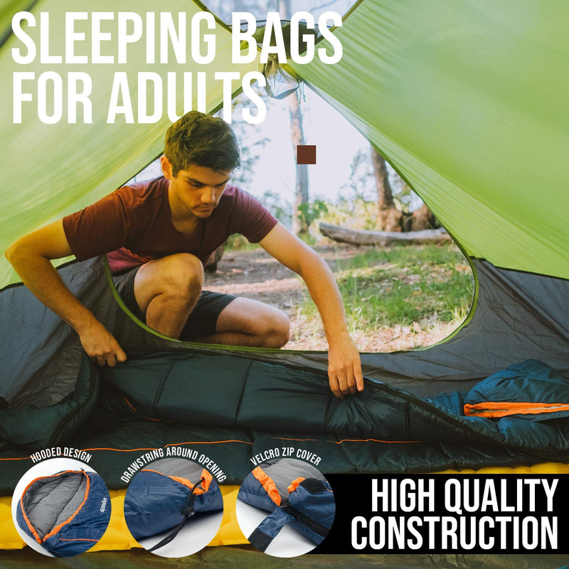 Spinifex Sleeping Bag | Cozy and Thick Sleeping Bags Delivers Extra Warmth | Advanced Hollow Fiber Provides Extreme Comfort | Tear Resistant No Snags Sleeping Bags for Adults. Camping Sleeping Bags Sporting Goods > Outdoor Recreation > Camping & Hiking > Sleeping Bags Spinifex   
