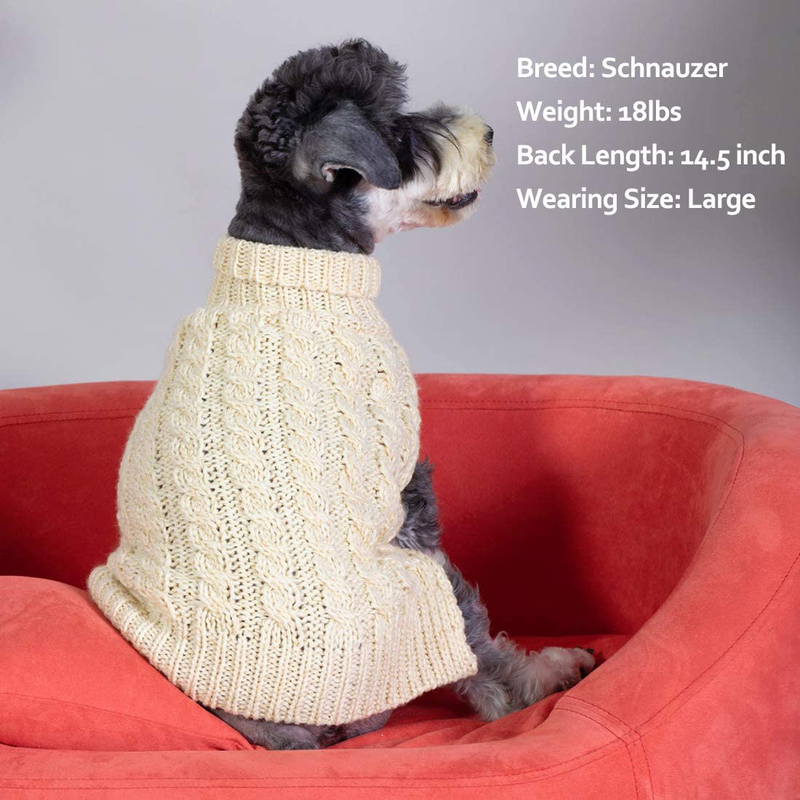 KYEESE Dog Sweaters with Golden Thread Turtleneck Dog Sweater Cable Knit for Cold Weather Animals & Pet Supplies > Pet Supplies > Dog Supplies > Dog Apparel KYEESE   