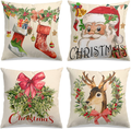 Christmas Pillow Covers 18x18 Inches, Gnome Throw Pillow Covers for Farmhouse Christmas Decor, Decorative Pillow Covers for Sofa Couch Bed Living Room Xmas Decorations, Set of 4 Home & Garden > Decor > Seasonal & Holiday Decorations& Garden > Decor > Seasonal & Holiday Decorations Crelity White  