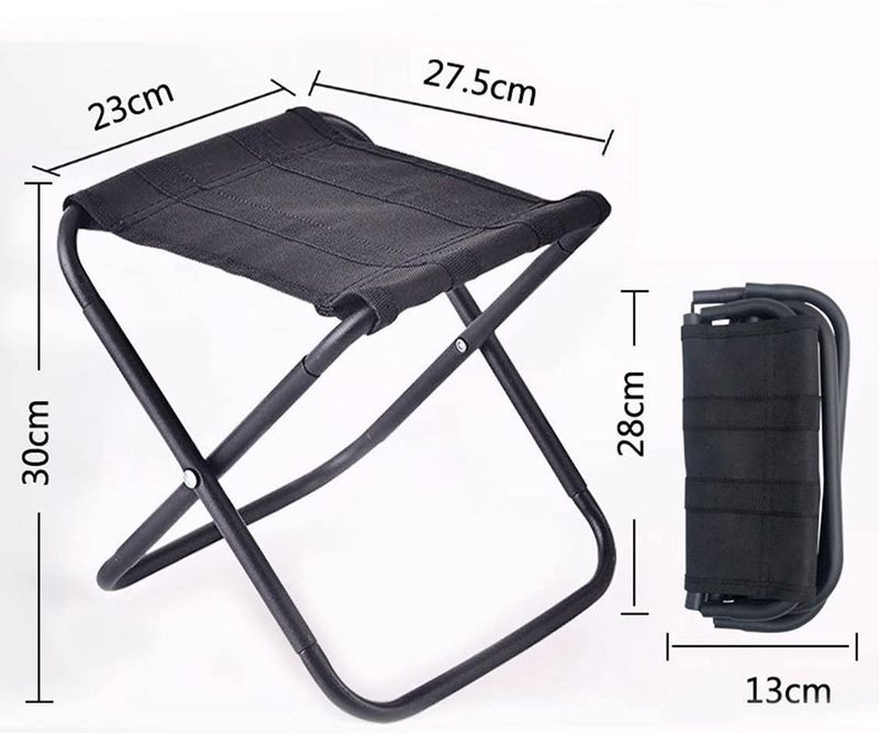 MS.CLEO Mini Portable Stool, Mini Camp Stool, Lightweight Camping Stool, Portable Folding Camp Chair, Foldable Outdoor Chairs for Travel (Black) Sporting Goods > Outdoor Recreation > Camping & Hiking > Camp Furniture MS.CLEO   