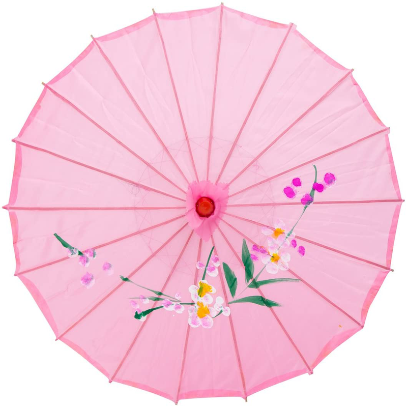 THY COLLECTIBLES 22" Kid's Size Japanese Chinese Umbrella Parasol for Wedding Parties, Photography, Costumes, Cosplay, Decoration and Other Events (Green) Home & Garden > Lawn & Garden > Outdoor Living > Outdoor Umbrella & Sunshade Accessories THY COLLECTIBLES Pink  