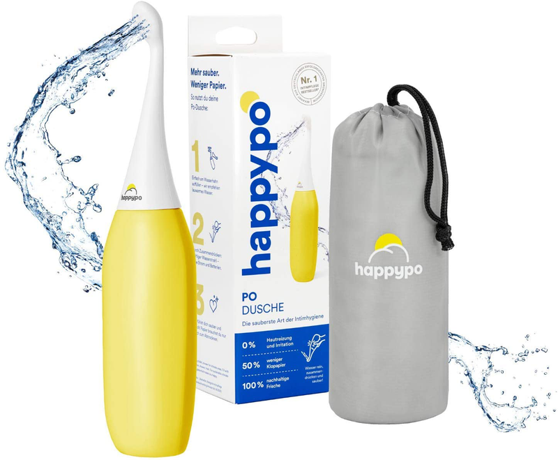The Original HAPPYPO Butt Shower (Color: Yellow) L Portable Bidet with Travel Bag L the Easy-Bidet 2.0 Replaces Wet Wipes and Shower Toilet L Portable Bidet for Travel Sporting Goods > Outdoor Recreation > Camping & Hiking > Portable Toilets & Showers HappyPo   