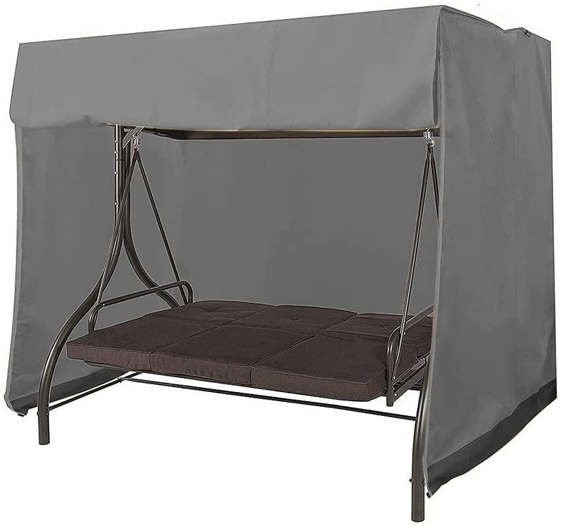 Outdoor Swing Cover 3 Seater Swing Covers for Outdoor Furniture Patio Swing Cover Durable Hammock Outdoor Swing Glider Cover 87x49x67 inches All Weather Protection (Beige) Home & Garden > Lawn & Garden > Outdoor Living > Porch Swings daitous Grey&black  