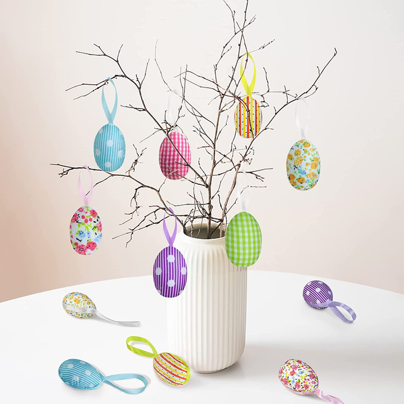 Protado 36 Pcs Easter Hanging Eggs, Colorful Foam Easter Decorations Egg Tree Ornaments Decor, Kids Party Home Decoration Supplies Gifts Home & Garden > Decor > Seasonal & Holiday Decorations Protado   