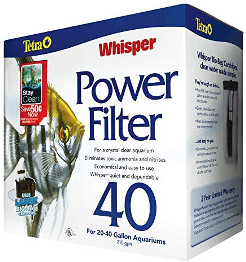 Tetra Whisper Power Filter for Aquariums, 3 Filters in 1 Animals & Pet Supplies > Pet Supplies > Fish Supplies > Aquarium Filters Tetra Up to 40-Gallons  