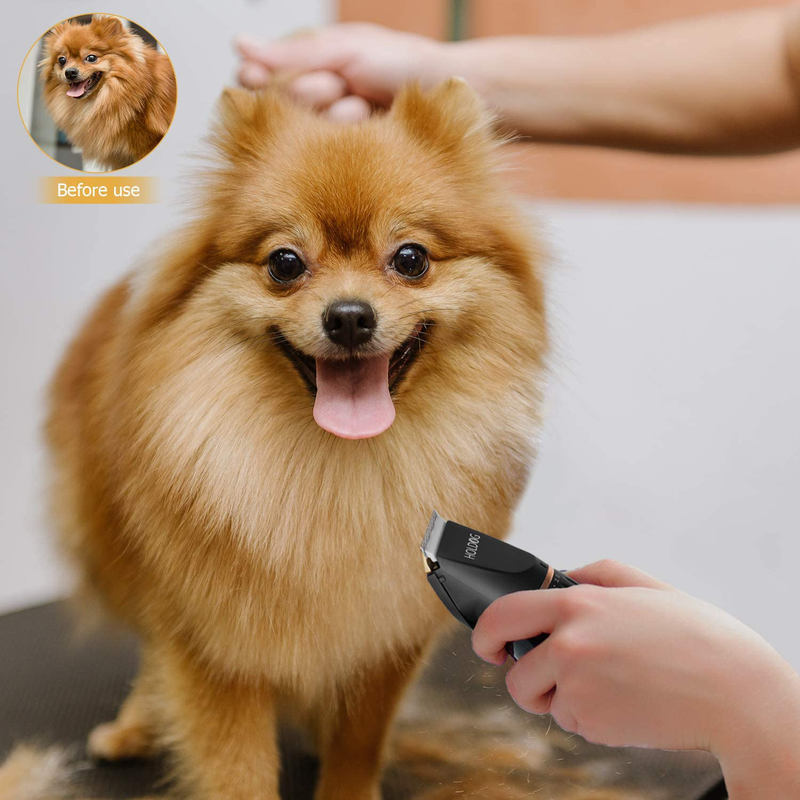 Dog Clippers Professional Heavy Duty Dog Grooming Clipper 3-Speed Low Noise High Power Rechargeable Cordless Pet Grooming Tools for Small & Large Dogs Cats Pets with Thick & Heavy Coats Animals & Pet Supplies > Pet Supplies > Cat Supplies HOLDOG   