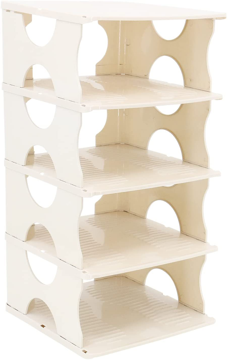 HOMOKUS Shoe Rack Storage Organizer Free Combination 6-Tier Shoe Shelf Stackable Space Saving Shoe Storage Stand for Closet Entryway Hallway (6-Layer) Furniture > Cabinets & Storage > Armoires & Wardrobes HOMOKUS 4-Layer  