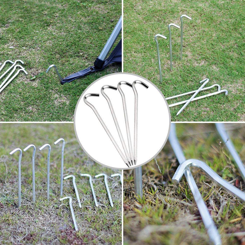 FANBX F Tent Pegs - 12Pcs Aluminium Tent Stakes Pegs with Hook - 7’’ Hexagon Rod Stakes Nail Spike Garden Stakes Camping Pegs for Pitching Camping Tent, Canopies Sporting Goods > Outdoor Recreation > Camping & Hiking > Tent Accessories FANBX F   
