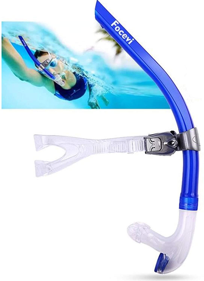 Focevi Swim Snorkel for Lap Swimming,Adult Swimmers Snorkeling Gear for Swimming Snorkel Training in Pool and Open Water,Snorkle Center Mount Silicone Mouthpiece One-Way Purge Valve Sporting Goods > Outdoor Recreation > Boating & Water Sports > Swimming Focevi D-Blue-upgrade  