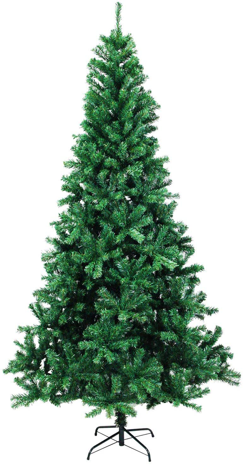 MTB 6 Feet Hinged Artificial Christmas Tree with Metal Stand, 1000 Tips Recycled PVC Plastic, Green