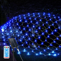 PLASUPPY Net Lights 360 LED Christmas Outdoor Mesh Lights, 12ft x 5ft Net String Lights with Remote and 8 Modes Waterproof for Halloween Yard,Xmas, Bushes, Wedding Decorations (Multi-Colored) Home & Garden > Decor > Seasonal & Holiday Decorations& Garden > Decor > Seasonal & Holiday Decorations PLASUPPY Blue  