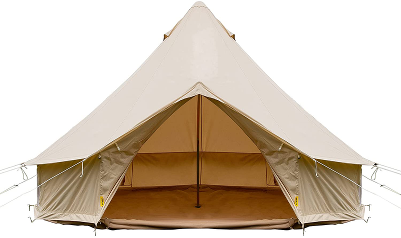 Happybuy Bell Tent Canvas Tent 4-Season Yurt Tents for Camping Waterproof for Family Camping Outdoor Hunting(9.84Ft /13.1Ft / 16.4Ft / 19.7Ft / 23Ft) Sporting Goods > Outdoor Recreation > Camping & Hiking > Tent Accessories Happybuy 16.4ft  
