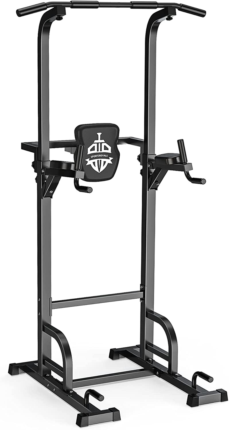 Sportsroyals Power Tower Dip Station Pull Up Bar for Home Gym Strength Training Workout Equipment, 400LBS.  Sportsroyals Default Title  