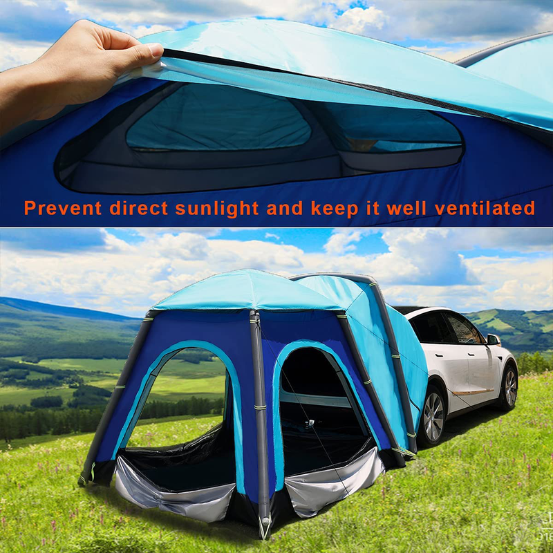 Topfit for Tesla Tent Camping SUV Trunk Tailgate 5 Person Auto Tents Dome Tents Inflatable Large Model X/Y/3/S(Upgrade Alone) Sporting Goods > Outdoor Recreation > Camping & Hiking > Tent Accessories Topfit   