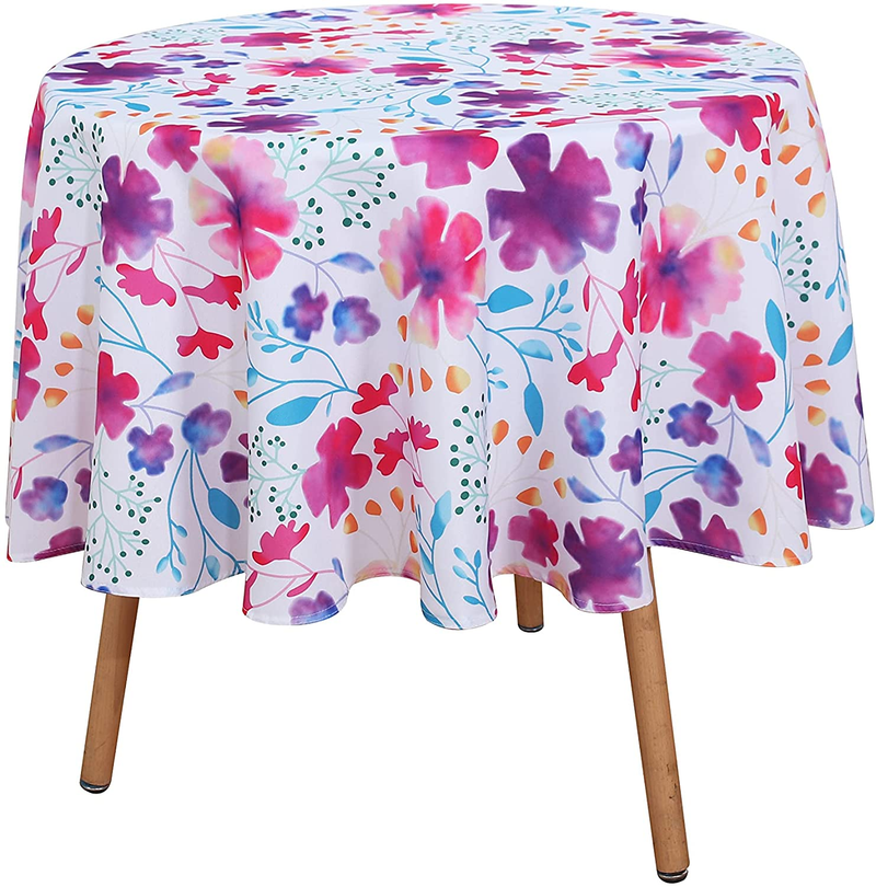 LUSHVIDA Easter Fabric Rectangle Table Cloth 60 X 84 Inch, Polyester Easter Spring Flower Tablecloth, Table Cover Protector for Holiday, Party, Wedding, Birthday, Banquet Decoration Use, Floral Home & Garden > Decor > Seasonal & Holiday Decorations LUSHVIDA Spring Flower 60 Inch 