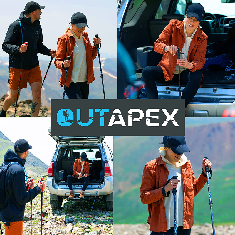 OUTAPEX Carbon Fiber Trekking Poles - 2-Pc Pack Lightweight, Adjustable Hiking or Walking Sticks with EVA Grips, Padded Strap, Quick Adjust Metal Locks, 10 Anti-Shock Rubber Tips for Walking Sporting Goods > Outdoor Recreation > Camping & Hiking > Hiking Poles outapex   