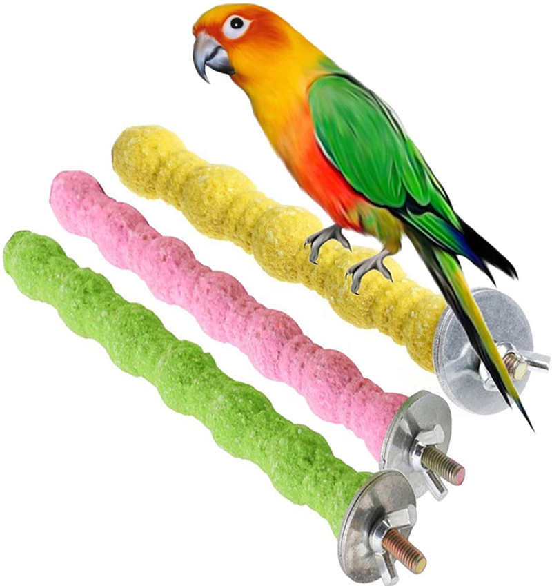 kathson Bird Perch Parrot Stand Cage Accessories Natural Wooden Stick Paw Grinding Rough-surfaced Chew Toy for Cockatiels,Cockatoo,Lorikeet,Conure,Parakeet 3 Pack (Random Color) Animals & Pet Supplies > Pet Supplies > Bird Supplies kathson Default Title  
