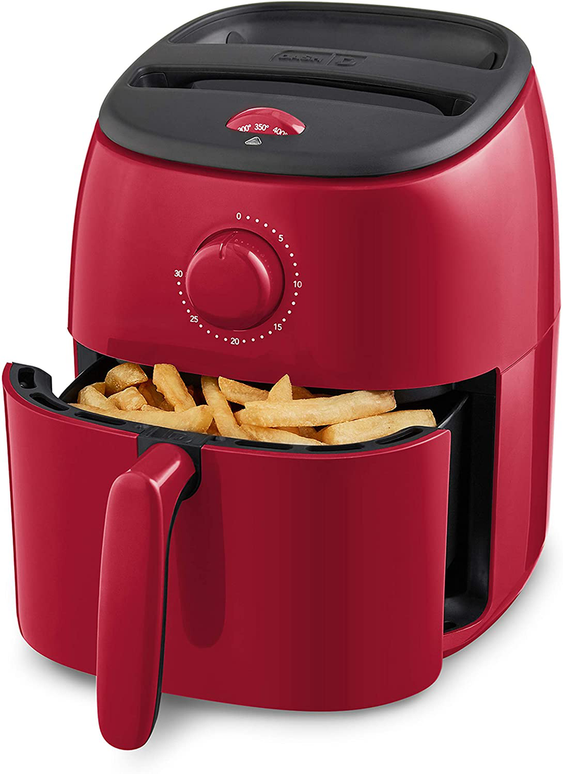 Dash DCAF200GBGY02 Tasti Crisp Electric Air Fryer Oven Cooker with Temperature Control, Non-stick Fry Basket, Recipe Guide + Auto Shut Off Feature, 1000-Watt, 2.6Qt, Grey Home & Garden > Kitchen & Dining > Kitchen Tools & Utensils > Kitchen Knives Dash Red 2.6Qt 