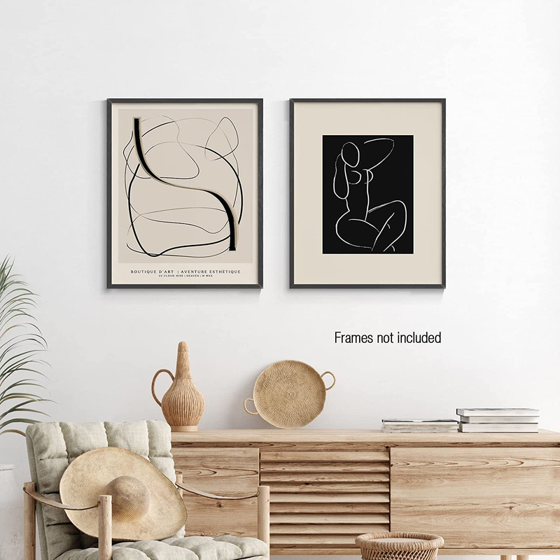 Insimsea Master Painting Prints, Grey Matisse Poster Picasso Line Drawing Abstract Woman Wall Art, Minimalist Woman Body Print UNFRAMED, 8"X10", Set of 6 Home & Garden > Decor > Artwork > Posters, Prints, & Visual Artwork InSimSea   
