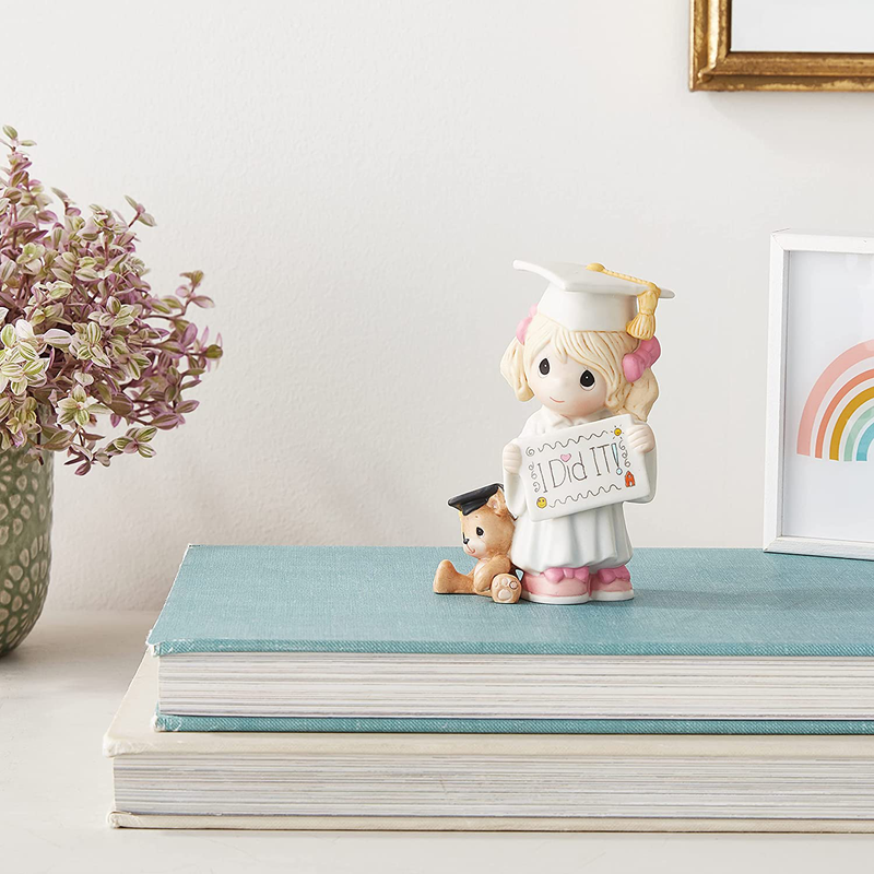 Precious Moments I Did It Graduation Girl With Teddy Bear Bisque Porcelain Home Decor Collectible Figurine 173014