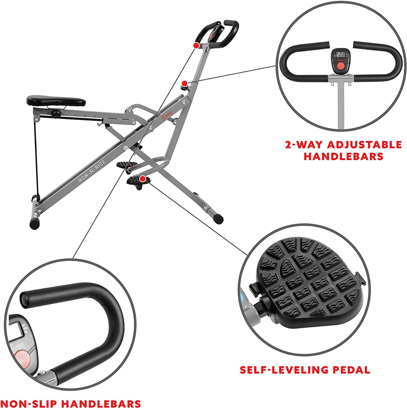 Sunny Health & Fitness Squat Assist Row-N-Ride Trainer for Glutes Workout with Training Video  Sunny Health & Fitness   