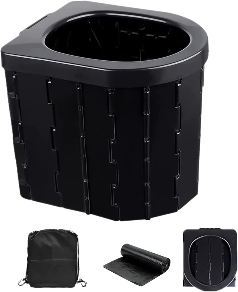 Ipekar Portable Folding Toilet, Upgrade Camping Toilet, Porta Potty Car Toilet, Travel Potty Perfect for Camping, Hiking,Trips,Construction Sites Sporting Goods > Outdoor Recreation > Camping & Hiking > Portable Toilets & Showers IPXEAD Black  