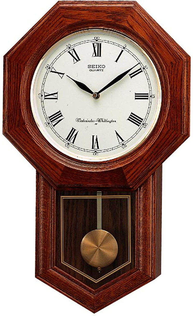 Seiko Wall Pendulum Schoolhouse Clock Dark Brown Solid Oak Case Home & Garden > Decor > Clocks > Wall Clocks Seiko   