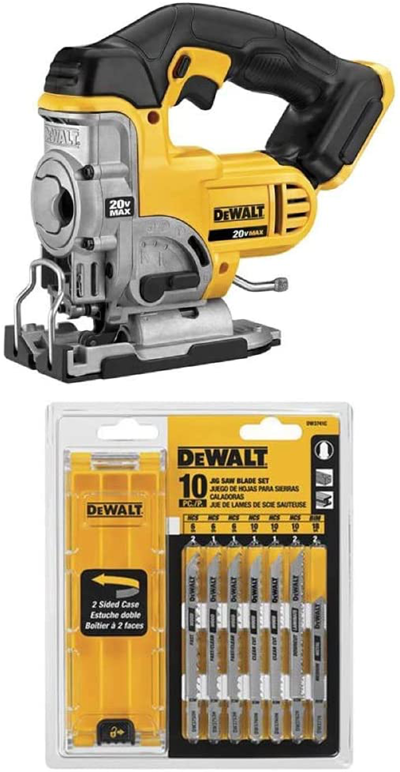 DEWALT 20V MAX Jig Saw, Tool Only (DCS331B) Hardware > Tools > Multifunction Power Tools Dewalt w/10pc Blade Set  