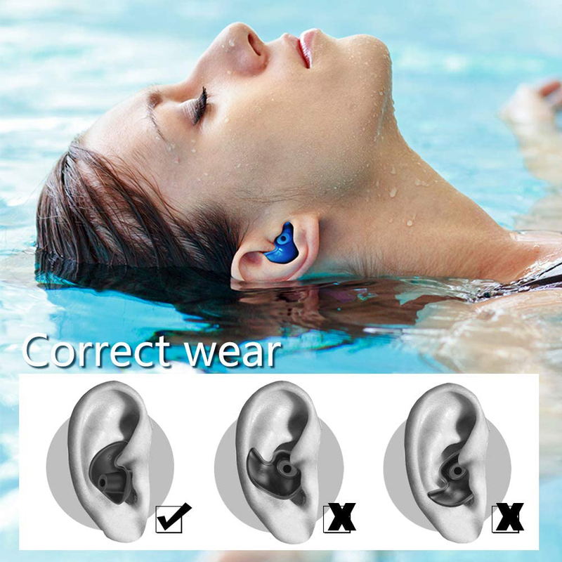 Naohiro Swimming Earplugs, 5-Pairs Pack Waterproof Reusable Silicone Swimming Ear Plugs for Swimming Showering Bathing Surfing Snorkeling and Other Water Sports,Suitable for Kids and Adults (Adult)