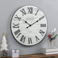 FirsTime & Co. Emmett Shiplap Wall Clock, 27", Galvanized Silver, White Home & Garden > Decor > Clocks > Wall Clocks FirsTime & Co. Silver Galvanized, White  